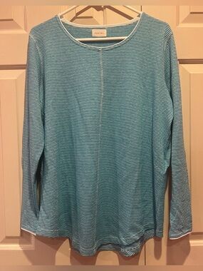 Poetry Striped Hemp & Organic Cotton Lightweight Top Sz 10